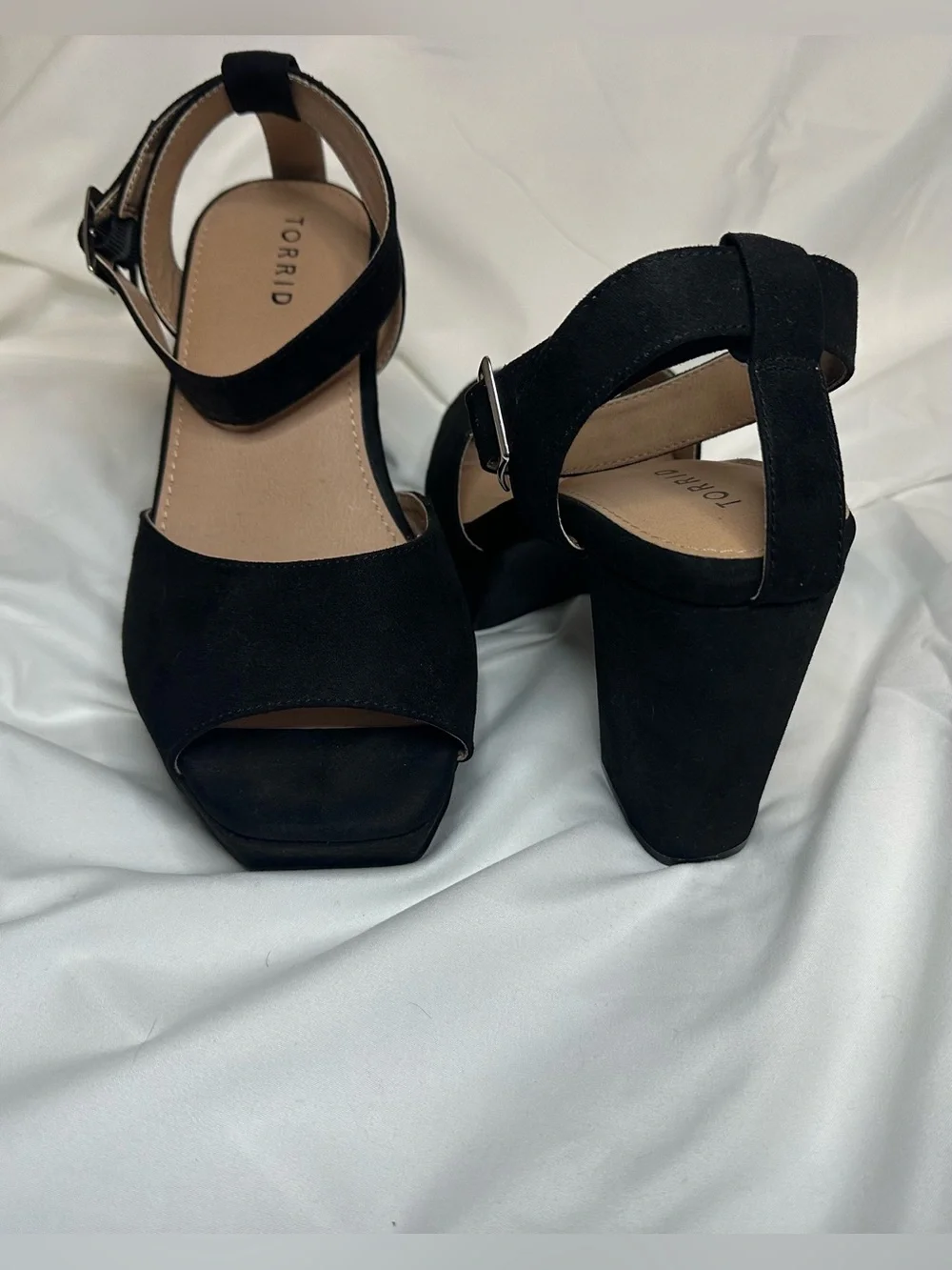 Torrid Black Platform Ankle Strap Heels size 9